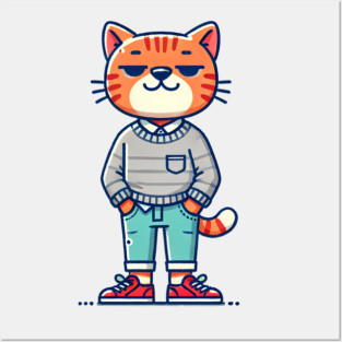 Funny Chilled Orange Cat, Love Cats Posters and Art