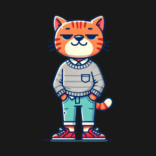 Funny Chilled Orange Cat, Love Cats T-Shirt