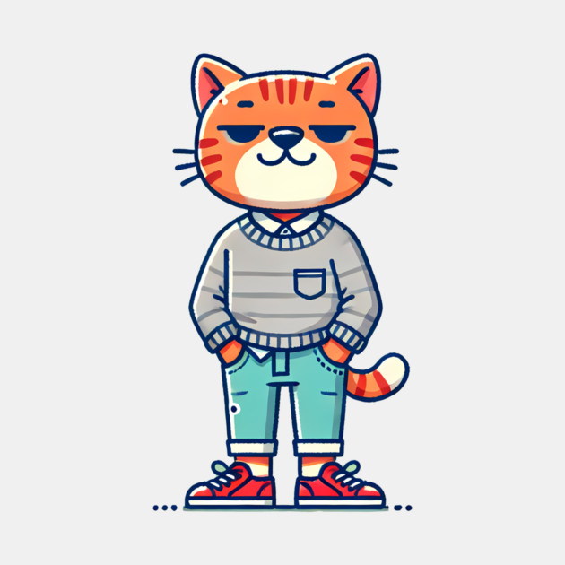 Funny Chilled Orange Cat, Love Cats by logiamerch