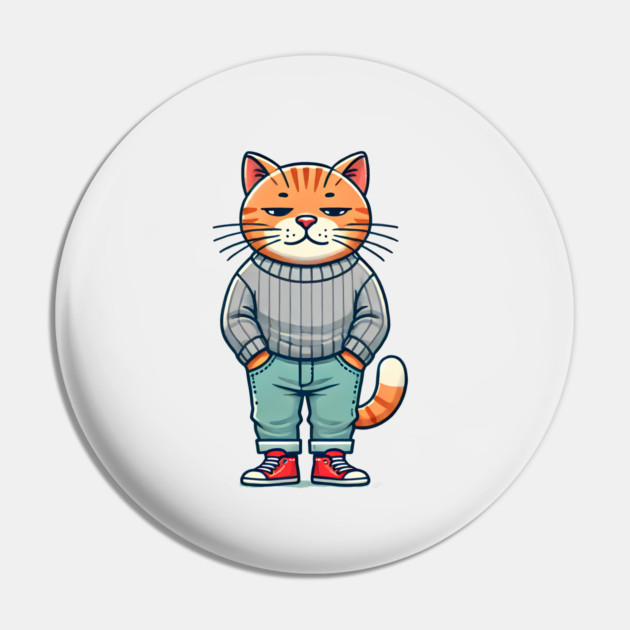 Funny Chilled Cat, Love Cats Pin by logiamerch