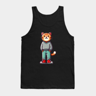 Funny Chilled Cat, Love Cats Tank Top