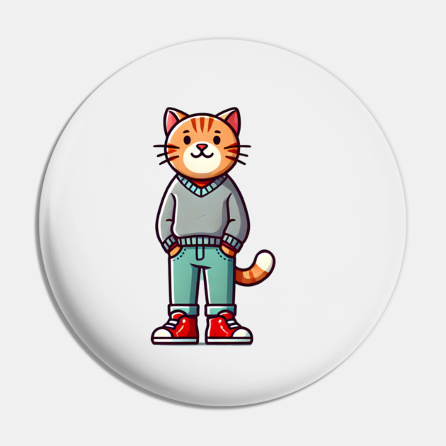 Funny Chilled Cat, Love Cats Pin by logiamerch