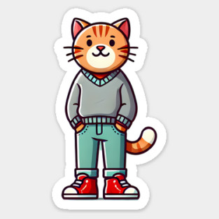 Funny Chilled Cat, Love Cats Sticker