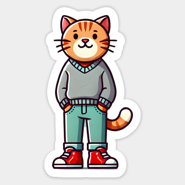 Funny Chilled Cat, Love Cats Sticker by logiamerch