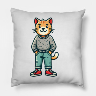 Funny Chilled Cat, Love Cats Pillow