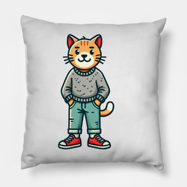 Funny Chilled Cat, Love Cats Pillow by logiamerch