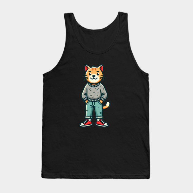 Funny Chilled Cat, Love Cats Tank Top by logiamerch
