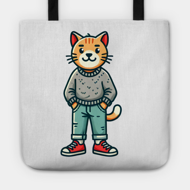 Funny Chilled Cat, Love Cats Tote by logiamerch