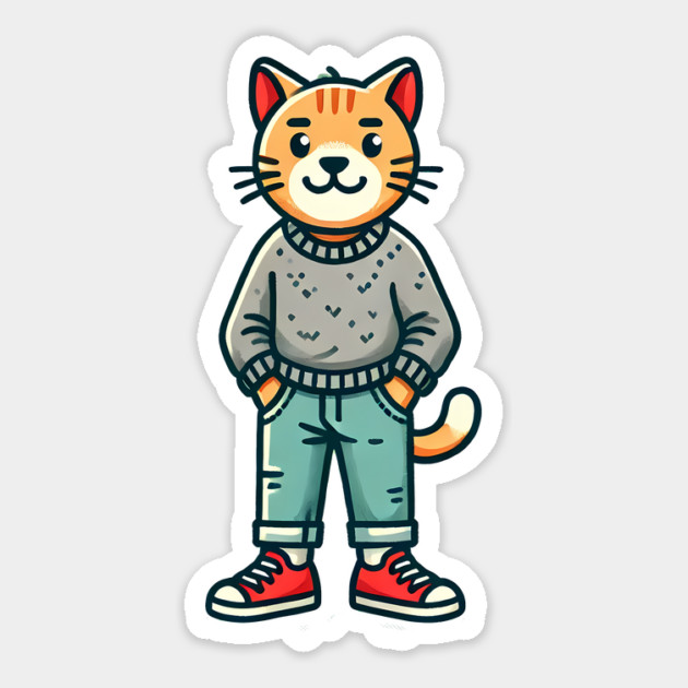 Funny Chilled Cat, Love Cats Sticker by logiamerch