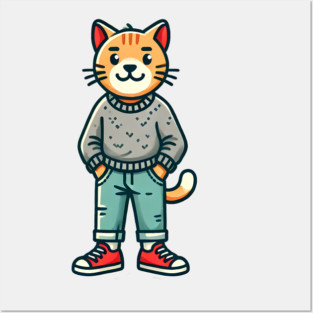 Funny Chilled Cat, Love Cats Posters and Art