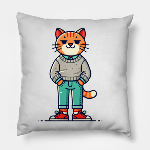 Funny Chilled Cat, Love Cats Pillow by logiamerch