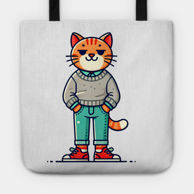 Funny Chilled Cat, Love Cats Tote by logiamerch