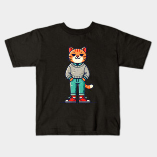 Funny Chilled Cat, Love Cats Kids T-Shirt