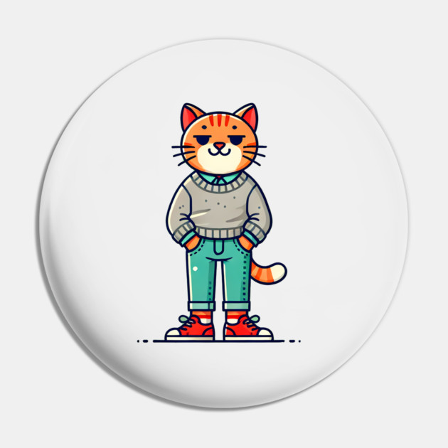 Funny Chilled Cat, Love Cats Pin by logiamerch