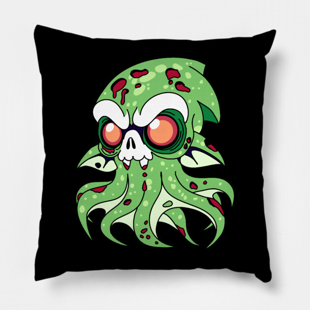 Vampire Squid Zombie Pillow by H. R. Sinclair