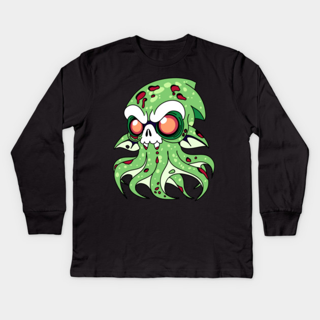 Vampire Squid Zombie Kids Long Sleeve T-Shirt by H. R. Sinclair