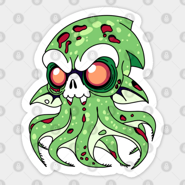 Vampire Squid Zombie Sticker by H. R. Sinclair