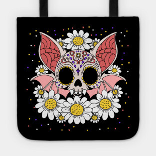 April's Daisies & Bat Skull Tote