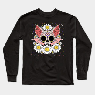 April's Daisies & Bat Skull Long Sleeve T-Shirt