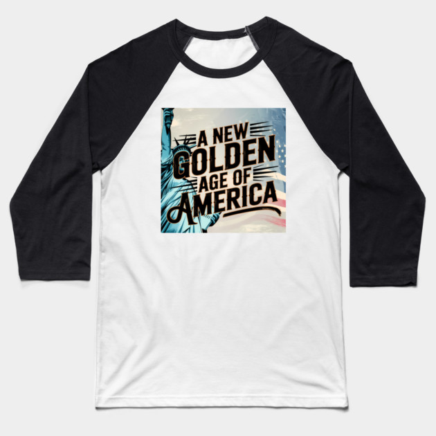 New Age of America, USA Flag Baseball T-Shirt by logiamerch