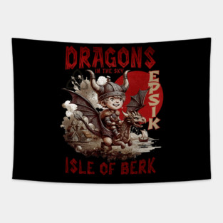 Flying Dragon Viking boy in a Viking Village - It's going to be EPIC! Tapestry