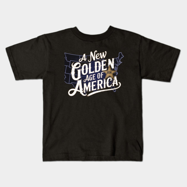 New Age of America, USA Flag Kids T-Shirt by logiamerch