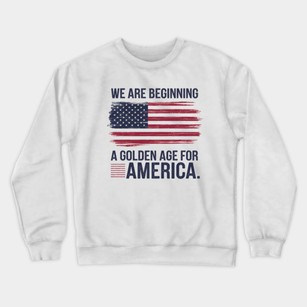 New Age of America, USA Flag, New Beginning Crewneck Sweatshirt by logiamerch