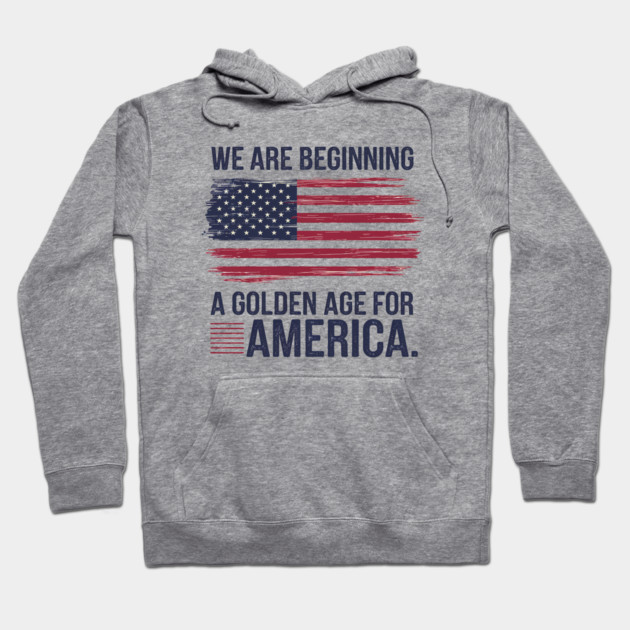 New Age of America, USA Flag, New Beginning Hoodie by logiamerch