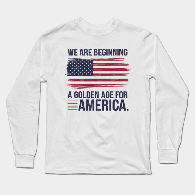 New Age of America, USA Flag, New Beginning Long Sleeve T-Shirt by logiamerch