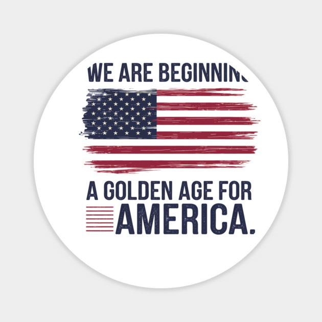 New Age of America, USA Flag, New Beginning Magnet by logiamerch