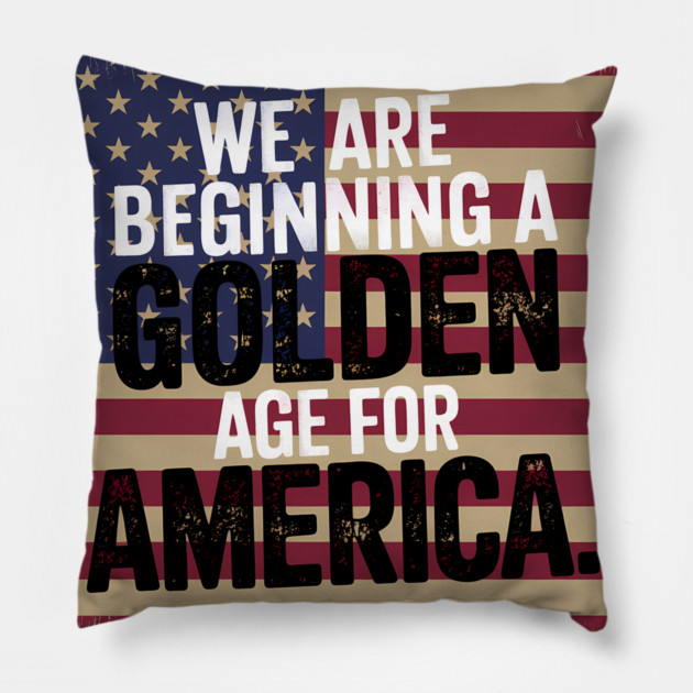 New Age of America, USA Flag, New Beginning Pillow by logiamerch