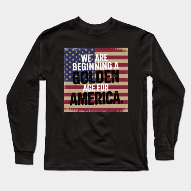New Age of America, USA Flag, New Beginning Long Sleeve T-Shirt by logiamerch