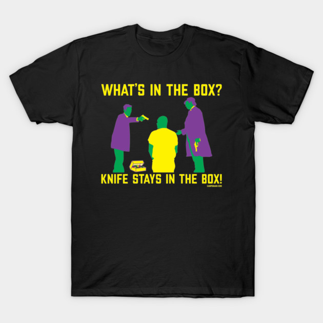 What's in the box? The Knife stays in the box! T-Shirt by campsnash