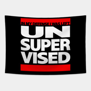 IN MY DEFENSE I WAS LEFT UNSUPERVISED - Hip Hop Style Tapestry