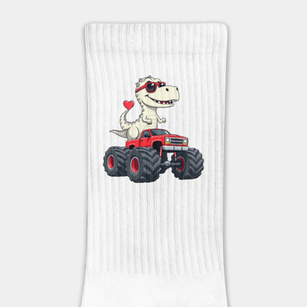 Valentines day Dinosaur Monster Truck with Heart Boys girls by ArtistTee ⭐⭐⭐⭐⭐