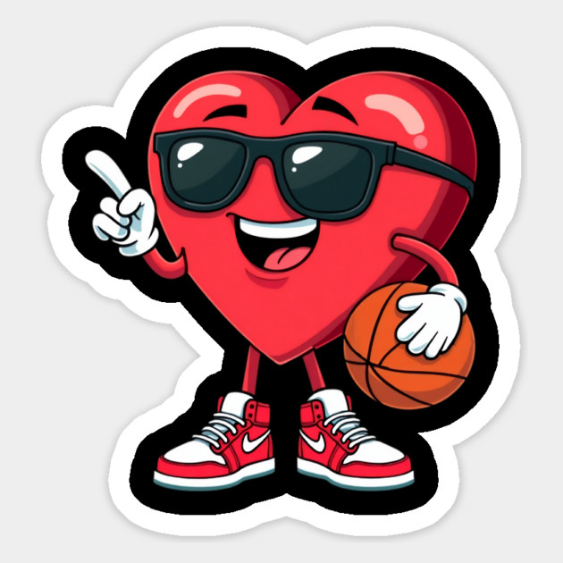 Basketball Valentines Day Heart Boys Valentines Kids Men Magnet by ArtistTee ⭐⭐⭐⭐⭐