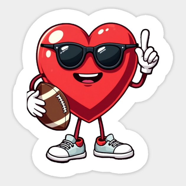 Football Valentines Day Design Boys Valentines Heart Kids Men Magnet by ArtistTee ⭐⭐⭐⭐⭐
