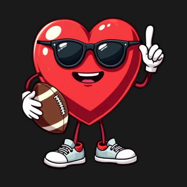 Football Valentines Day Design Boys Valentines Heart Kids Men by ArtistTee ⭐⭐⭐⭐⭐