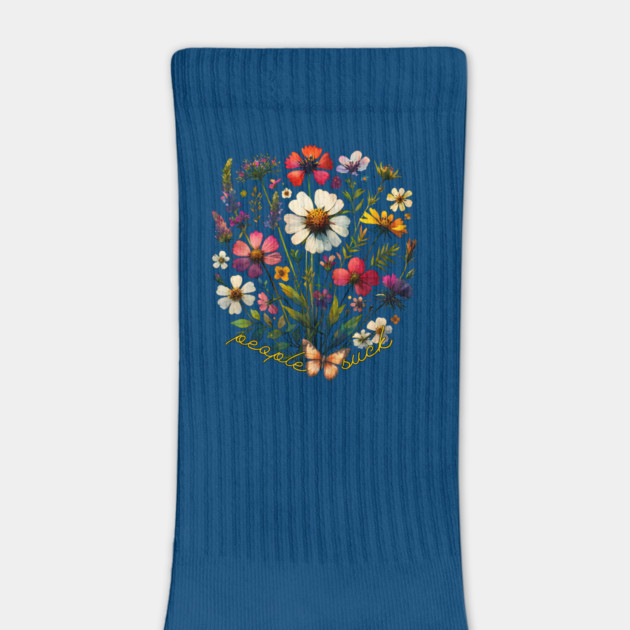 Floral Arrangement with Butterfly and Subtle "People Suck" message by Luxinda