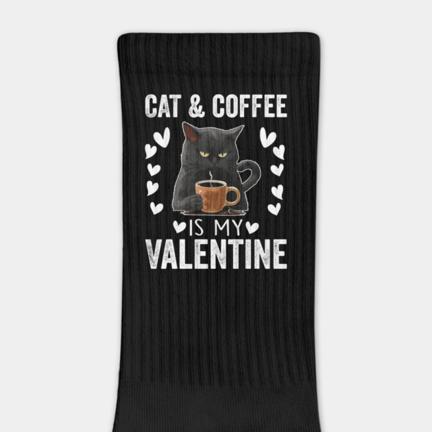 Cat & Coffee Valentine - Cute Cat Lover and Coffee Enthusiast Valentine's Day Design by ArtistTee ⭐⭐⭐⭐⭐