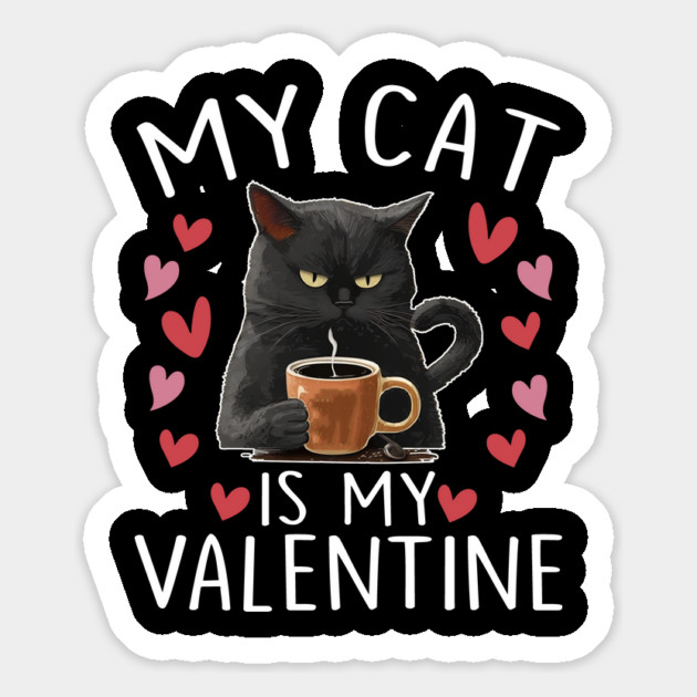 My Cat Is My Valentine Cute Cat Lover Hearts Valentine's Day Magnet by ArtistTee ⭐⭐⭐⭐⭐