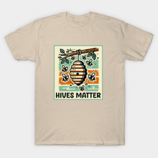 Hives Matter - Retro Bee Hive: Celebrating Pollinators Bee Keeper Gift T-Shirt