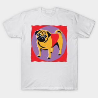 Retro Pug Art - Colorful Risograph Dog Design T-Shirt