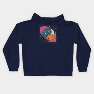 Bold Abstract Shapes - Vibrant Geometric Risograph Kids Hoodie
