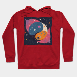 Bold Abstract Shapes - Vibrant Geometric Risograph Hoodie