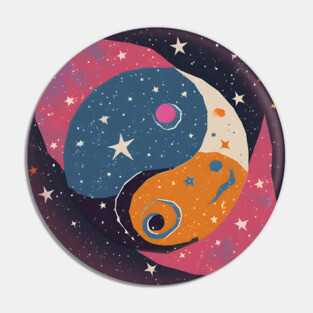 Bold Abstract Shapes - Vibrant Geometric Risograph Pin