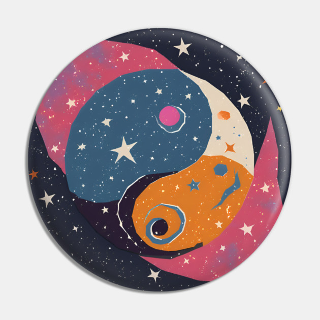 Bold Abstract Shapes - Vibrant Geometric Risograph Pin by TuncGK