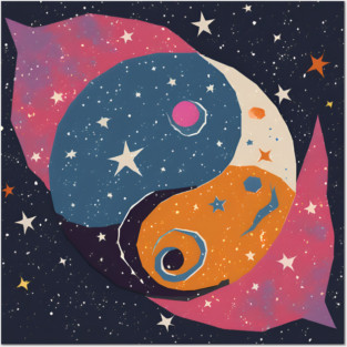 Bold Abstract Shapes - Vibrant Geometric Risograph Posters and Art