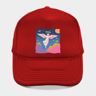 Angelic Figure - Vibrant Risograph Spiritual Art Hat