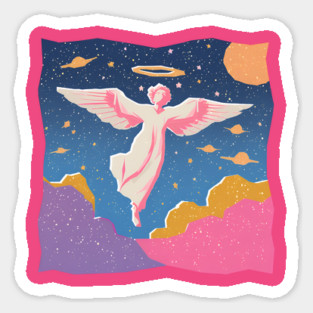 Angelic Figure - Vibrant Risograph Spiritual Art Magnet